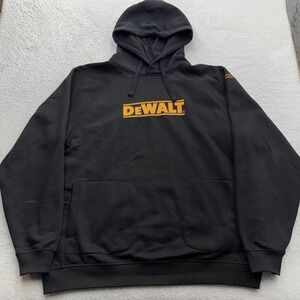DeWalt Logan Heavy Duty Hoodie Mens XXL Black Logo Workwear Sweatshirt DXWW50075